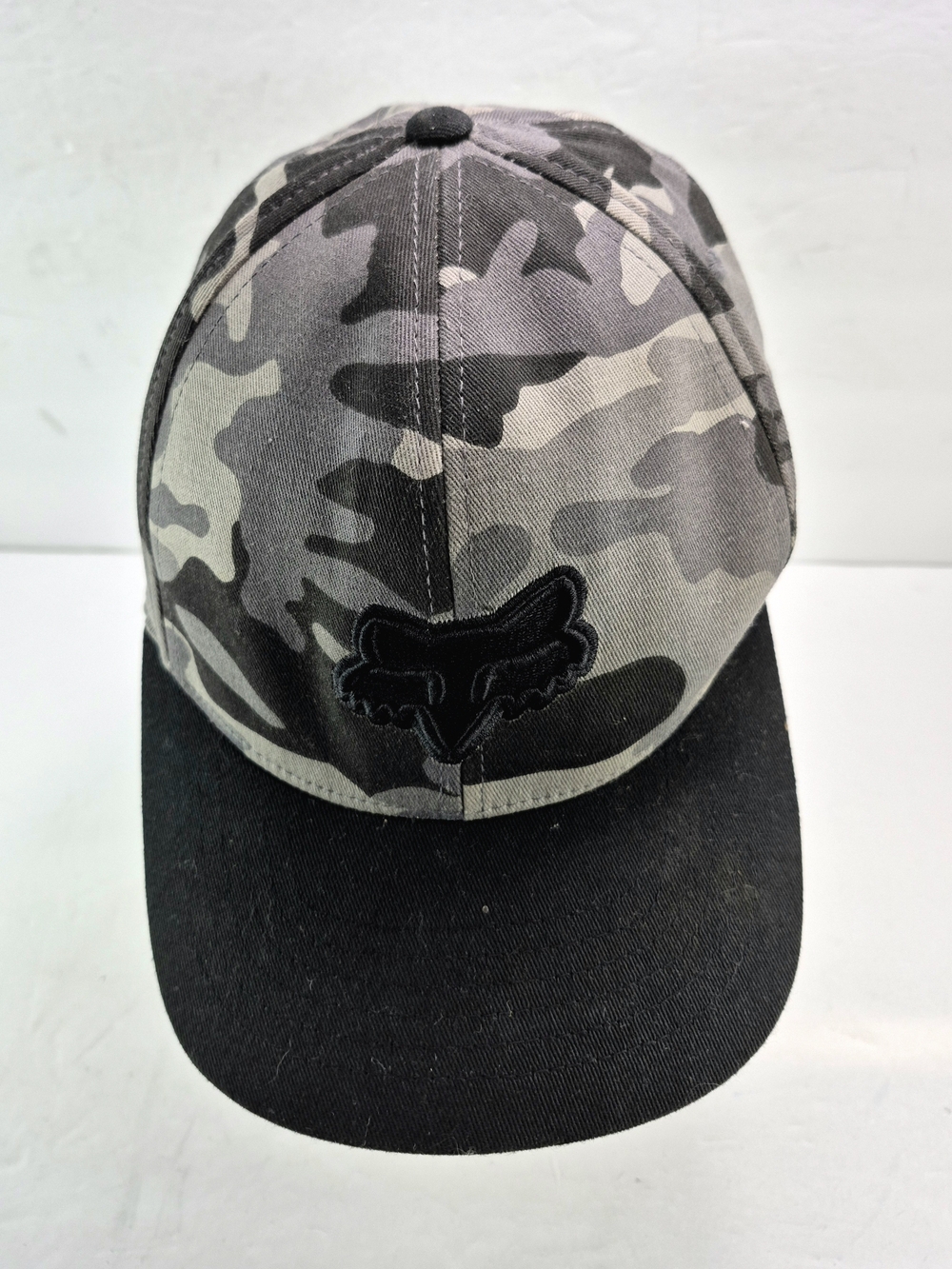 Fox Racing Epicycle Flexfit 2.0 Camo Hat Gray Black L/XL Moto Streetwear Racing